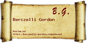 Berczelli Gordon névjegykártya